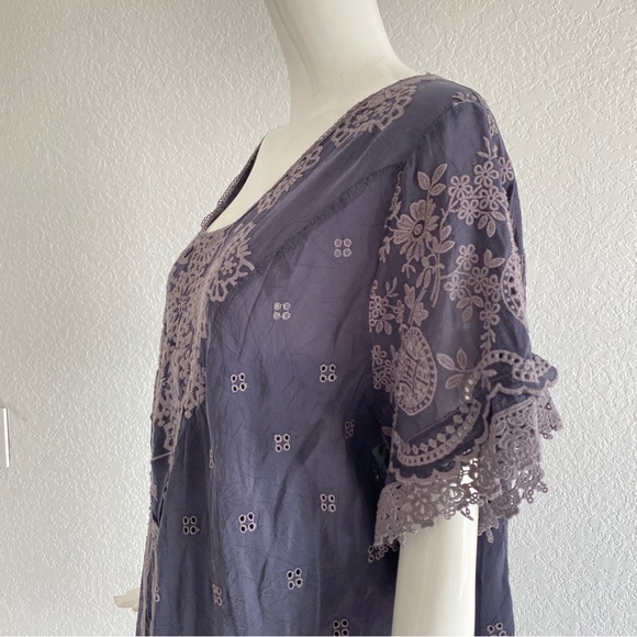 Johnny was blue embroidered blouse - Picture 10 of 15